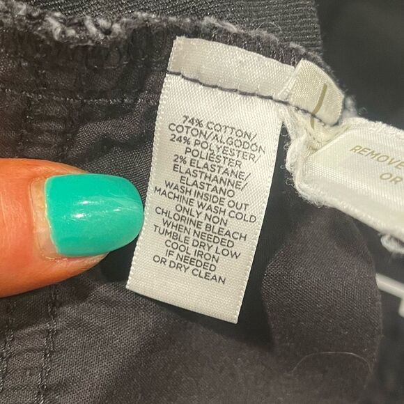 LOFT Womens Straight Jeans Mid Rise Denim Cotton Blend Stretch Black Size 25 - Picture 9 of 13